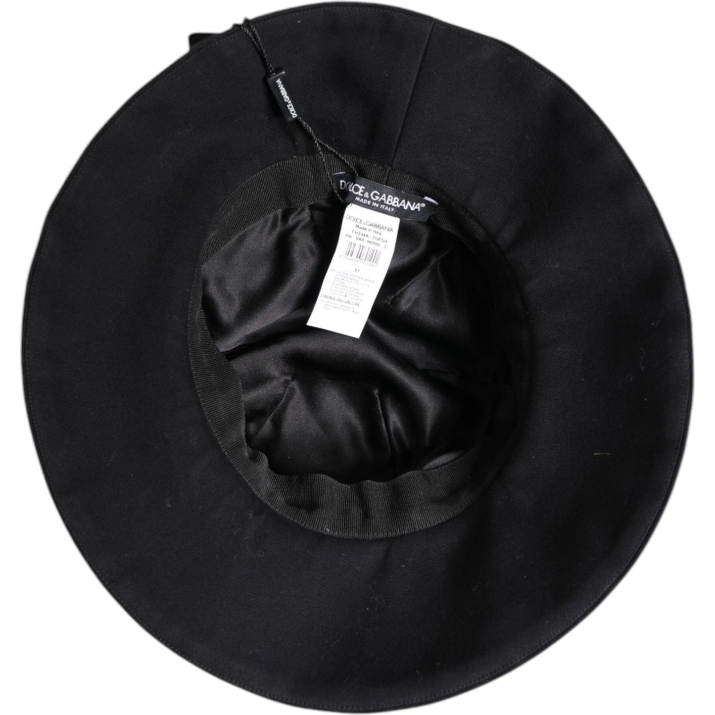 Dolce & Gabbana Black Cotton Wide Brim Bucket Hat HAT9758-57