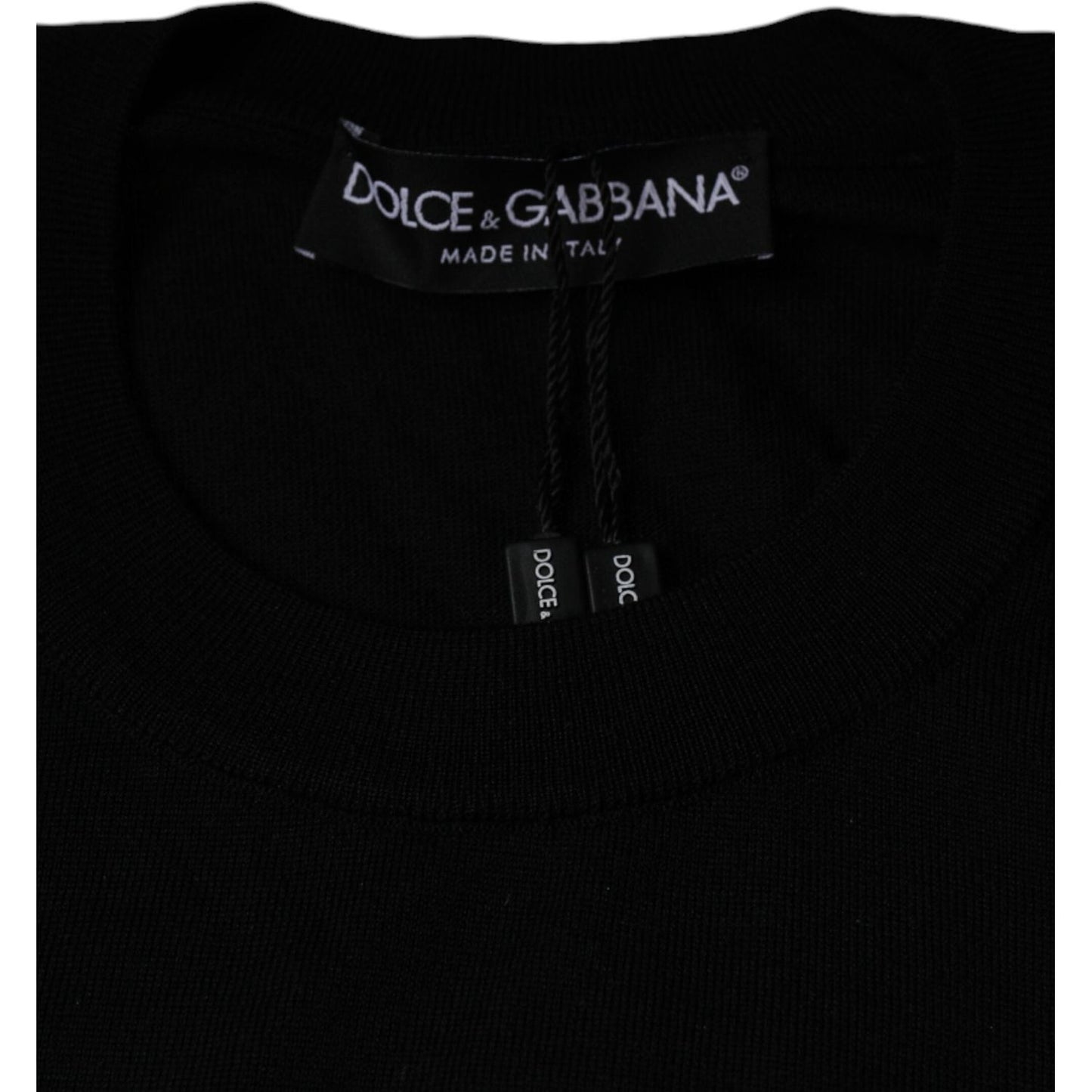 Dolce & Gabbana Black Crown Heart Crew Neck Pullover Sweater TSH87066-50