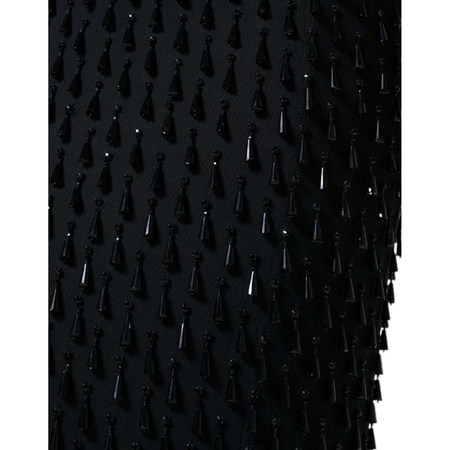 Dolce & Gabbana Black Embellished Pencil Cut Midi Skirt SKI1922-44