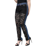 Dolce & Gabbana Black Floral Lace Front Skinny Denim Jeans PAN74594-44