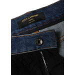 Dolce & Gabbana Black Floral Lace Front Skinny Denim Jeans PAN74594-44