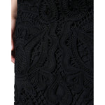 Dolce & Gabbana Black Floral Lace High Waist Pencil Cut Skirt SKI1815-48