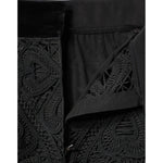 Dolce & Gabbana Black Floral Lace High Waist Pencil Cut Skirt SKI1815-48