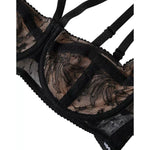 Dolce & Gabbana Black Floral Lace Nylon Balconcino Bra Underwear BIK1822-2
