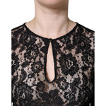 Dolce & Gabbana Black Floral Lace See Through Long Sleeve Top TSH86554-40