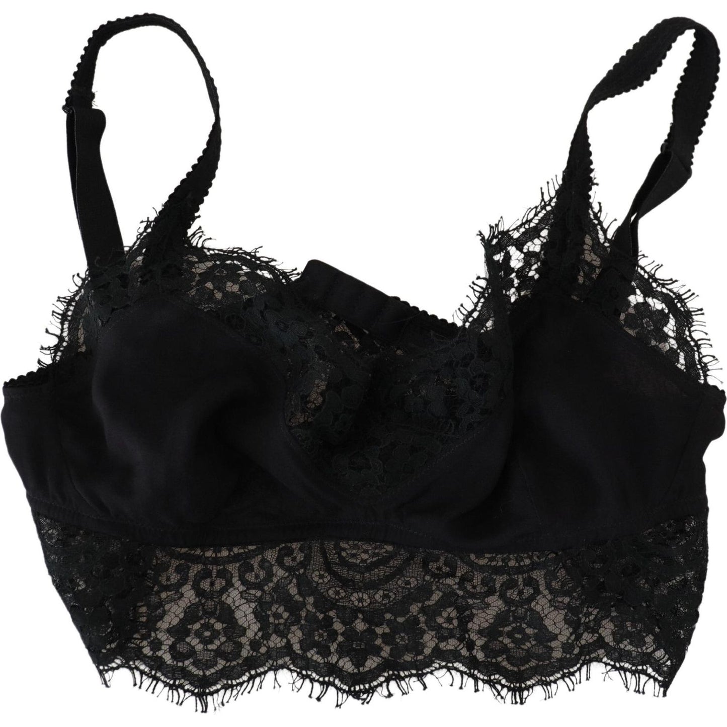 Dolce & Gabbana Black Floral Lace Stretch Bralette Underwear BIK1639-2