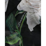 Dolce & Gabbana Black Floral Print Silk Cardigan Blouse Top TSH86546-40