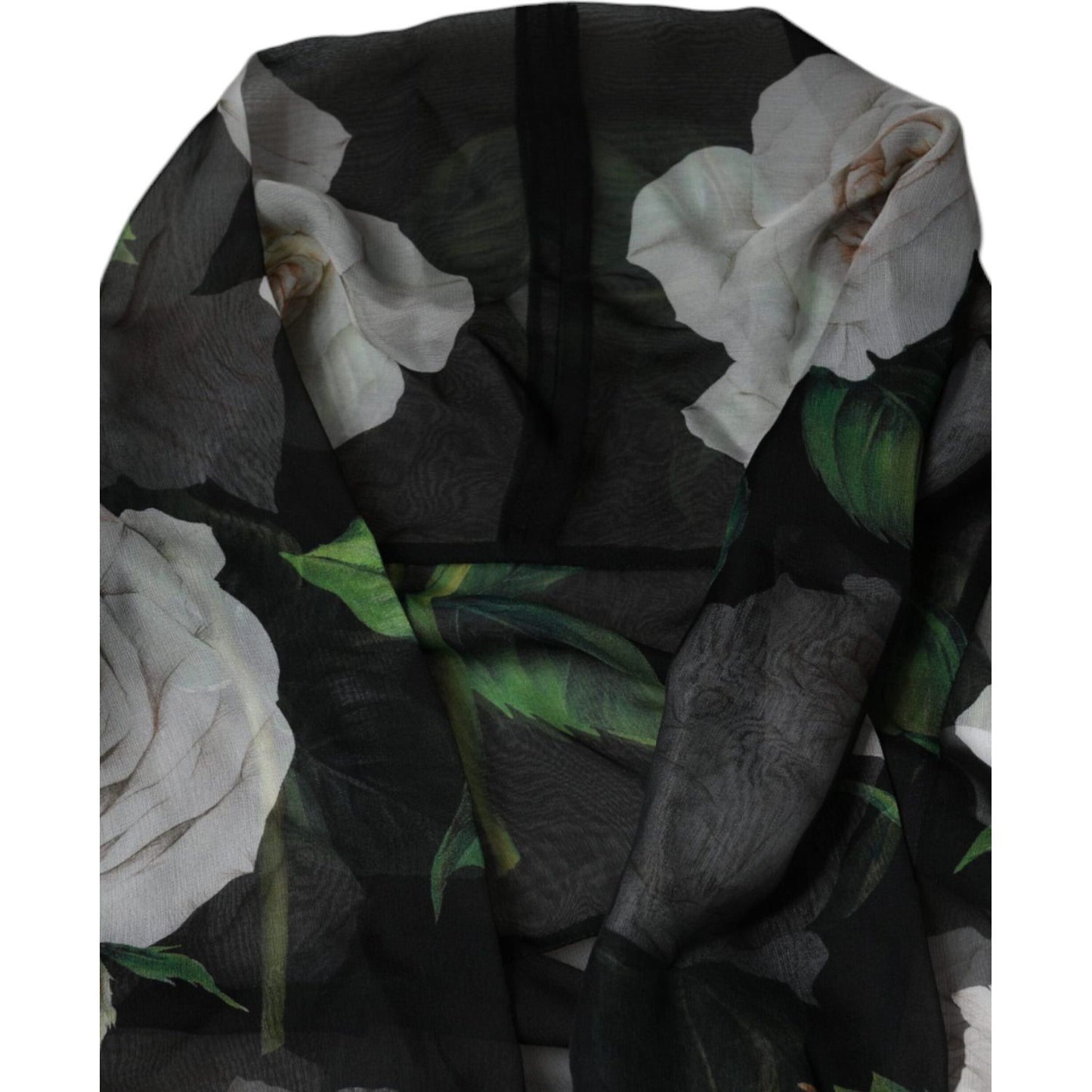 Dolce & Gabbana Black Floral Print Silk Cardigan Blouse Top TSH86546-40