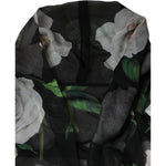 Dolce & Gabbana Black Floral Print Silk Cardigan Blouse Top TSH86546-40
