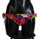 Dolce & Gabbana Black Floral Print Swimsuit Bikini Bottom Swimwear BIK1646-3