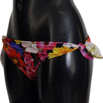 Dolce & Gabbana Black Floral Print Swimsuit Bikini Bottom Swimwear BIK1646-3