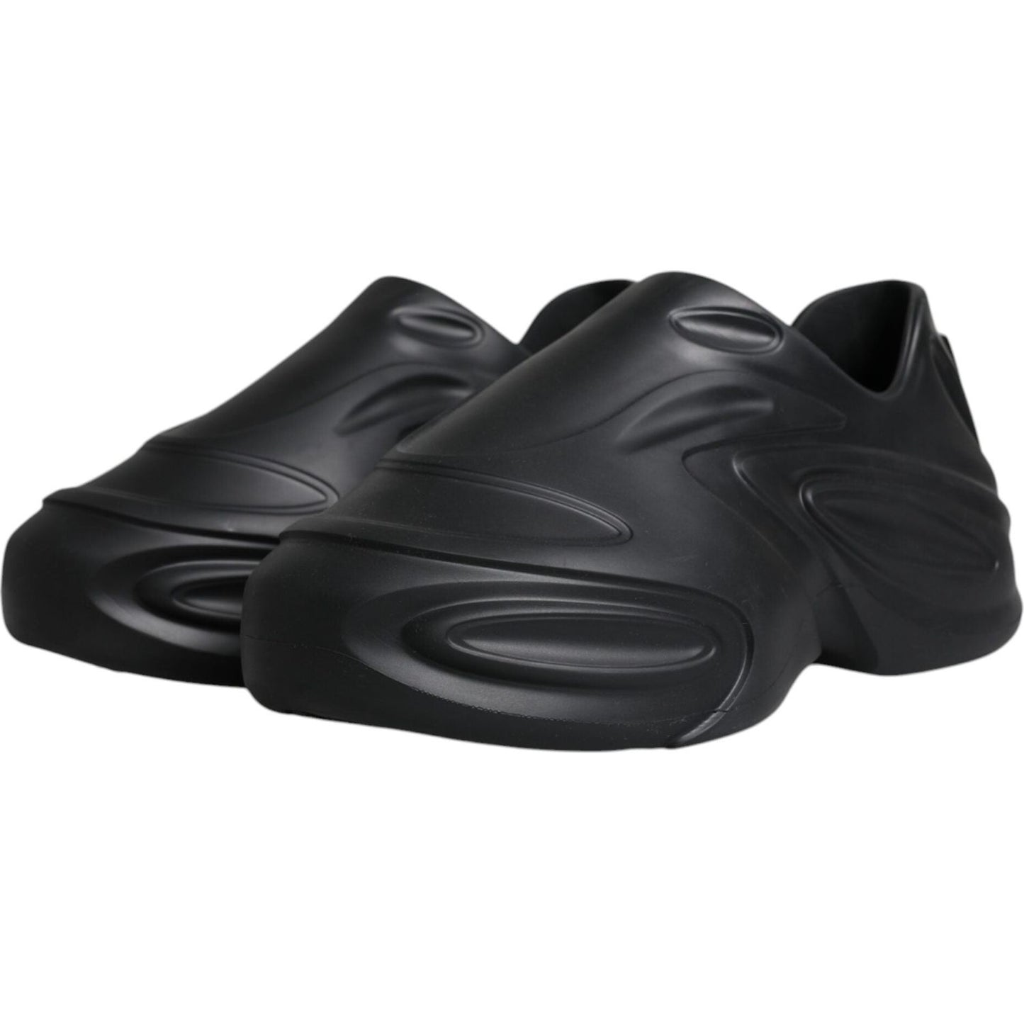 Dolce & Gabbana Black Foiled Rubber Toy Low Top Sneakers Shoes MV6349-44