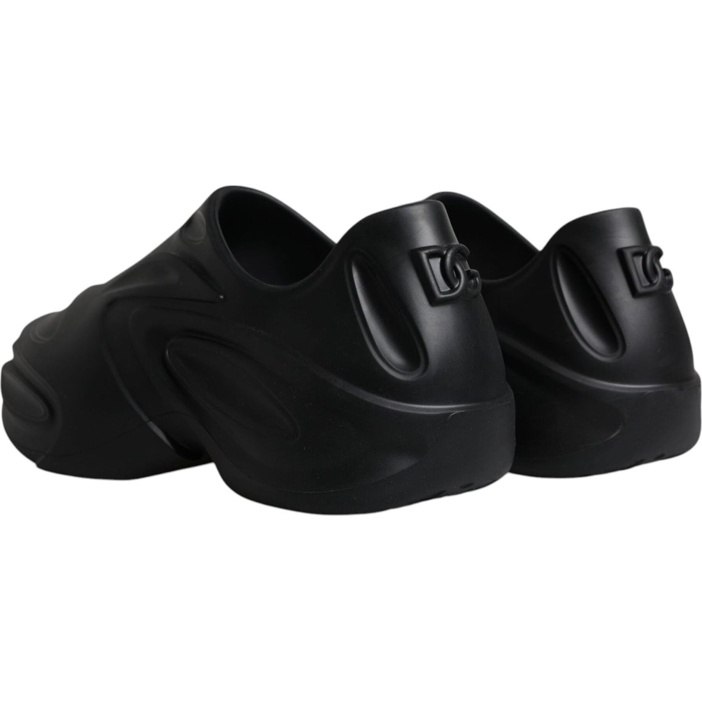 Dolce & Gabbana Black Foiled Rubber Toy Low Top Sneakers Shoes MV6349-44