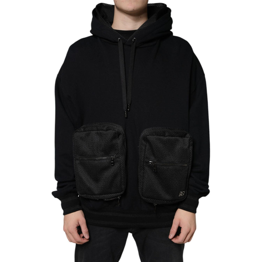 Dolce & Gabbana Black Hooded Pullover Men Sweatshirt Sweater JKT41275-50
