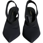 Dolce & Gabbana Black Jersey Stretch Heels Slingback Shoes LA11690-39