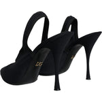 Dolce & Gabbana Black Jersey Stretch Heels Slingback Shoes LA11690-39