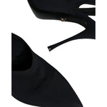 Dolce & Gabbana Black Jersey Stretch Heels Slingback Shoes LA11690-39