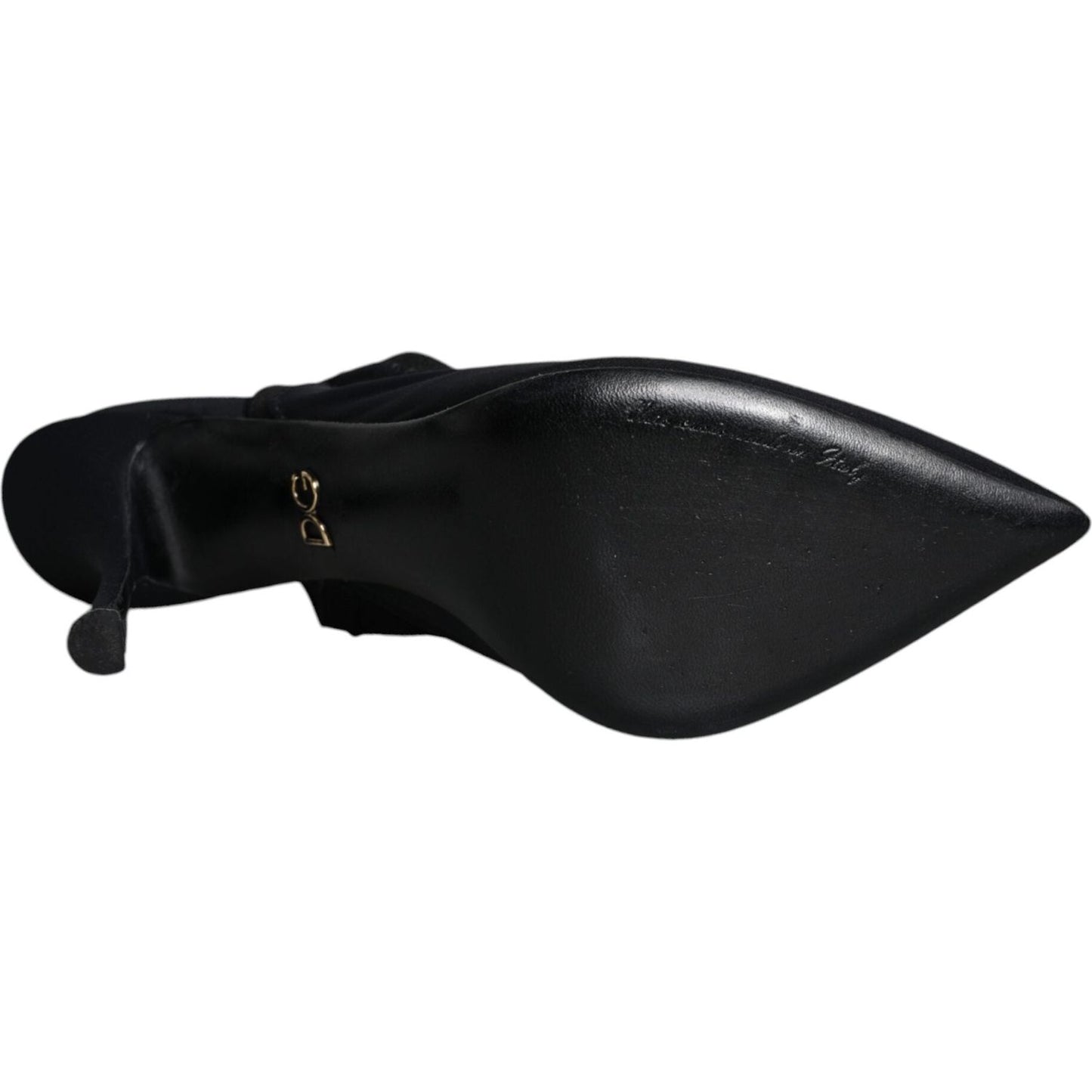 Dolce & Gabbana Black Jersey Stretch Heels Slingback Shoes LA11690-39