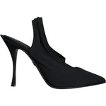 Dolce & Gabbana Black Jersey Stretch Heels Slingback Shoes LA11690-39