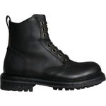 Dolce & Gabbana Black Lace Up Mid Calf Boots Men Shoes MV5866-39