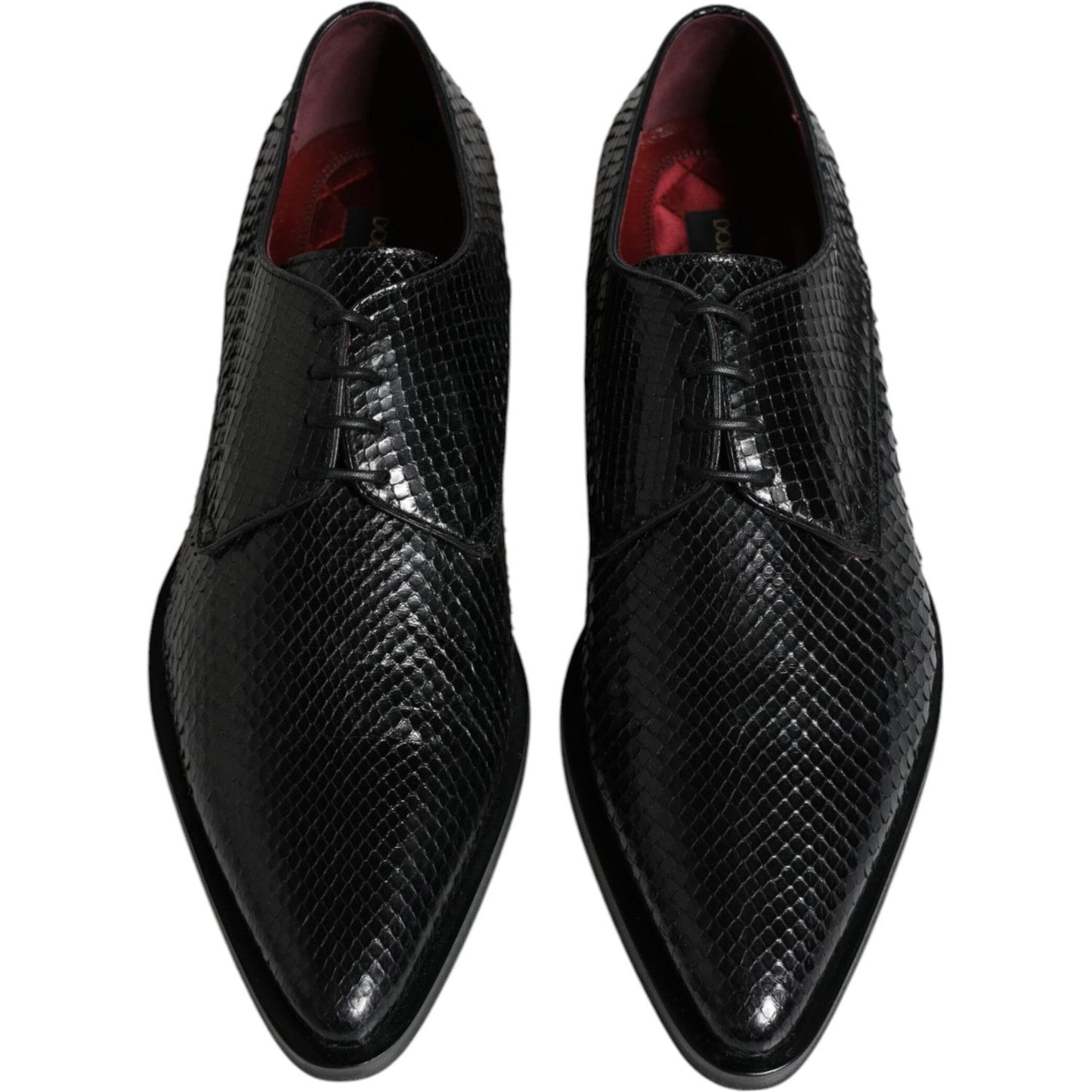 Dolce & Gabbana Black Leather Derby Formal Dress Shoes MV6311-45