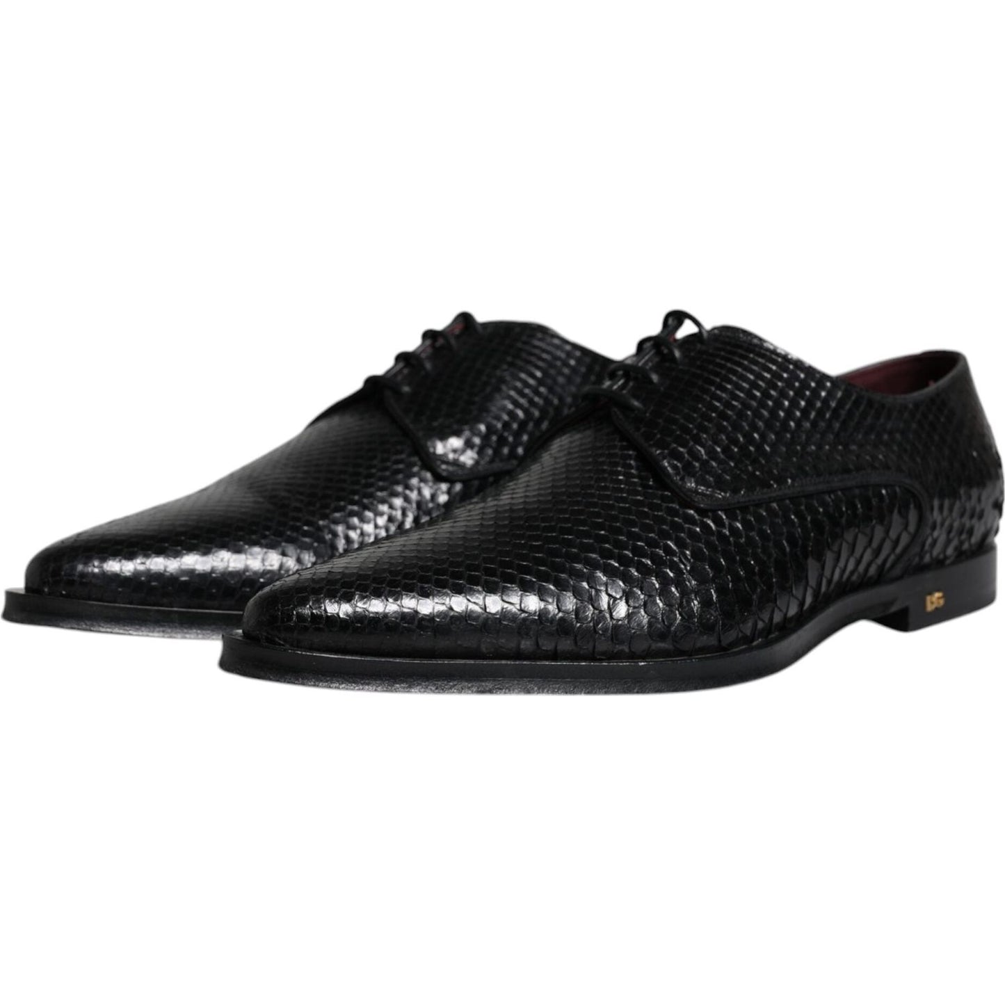 Dolce & Gabbana Black Leather Derby Formal Dress Shoes MV6311-45