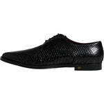 Dolce & Gabbana Black Leather Derby Formal Dress Shoes MV6311-45