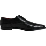 Dolce & Gabbana Black Leather Derby Formal Dress Shoes MV6311-45