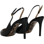 Dolce & Gabbana Black Leather High Heels Slingbacks Shoes LA12008-36