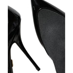 Dolce & Gabbana Black Leather Stilettos Booties Socks Shoes LA11379-39