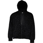 Dolce & Gabbana Black Leopard Cotton Hooded Full Zip Sweater TSH86961-48
