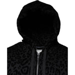 Dolce & Gabbana Black Leopard Cotton Hooded Full Zip Sweater TSH86961-48