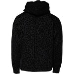 Dolce & Gabbana Black Leopard Cotton Hooded Full Zip Sweater TSH86961-48