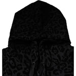 Dolce & Gabbana Black Leopard Cotton Hooded Full Zip Sweater TSH86961-48