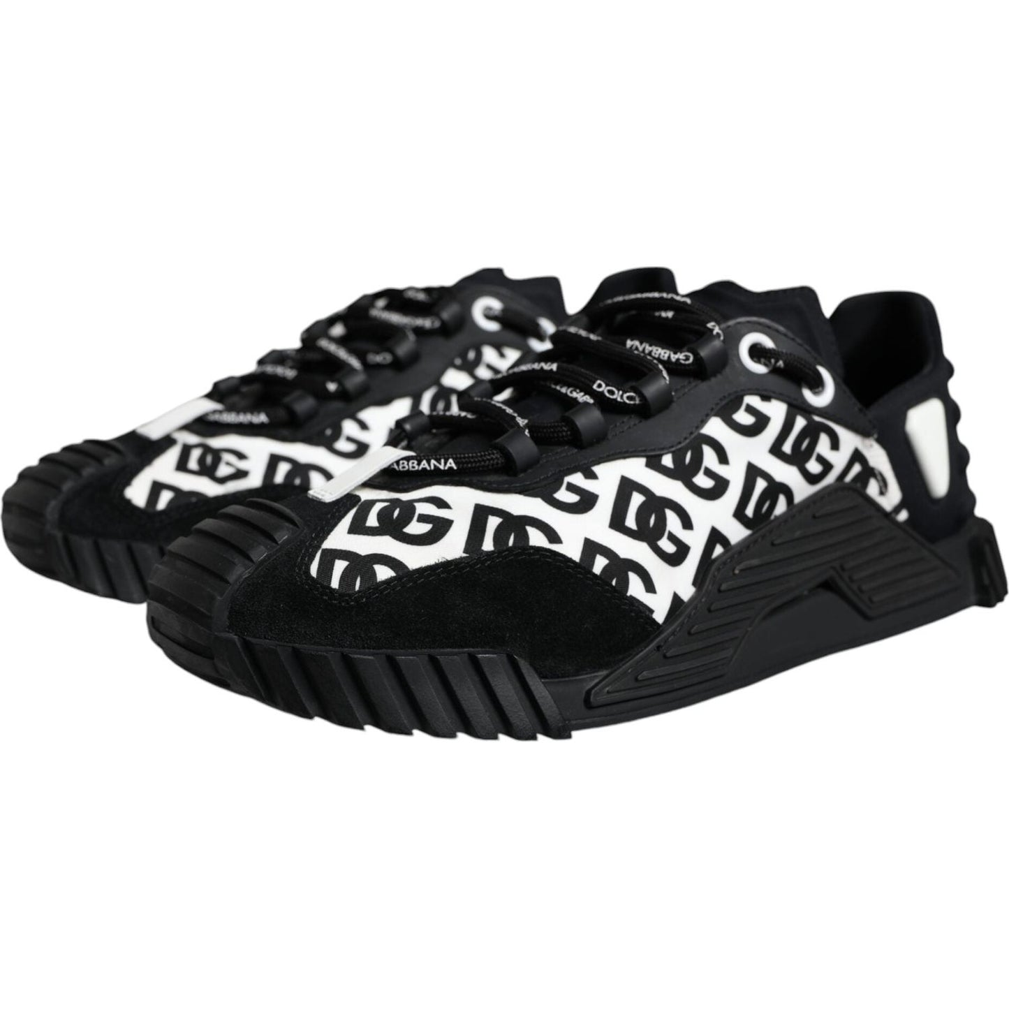 Dolce & Gabbana Black Logo Lace Up Low Top NS1 Sneakers Shoes MV6179-39.5