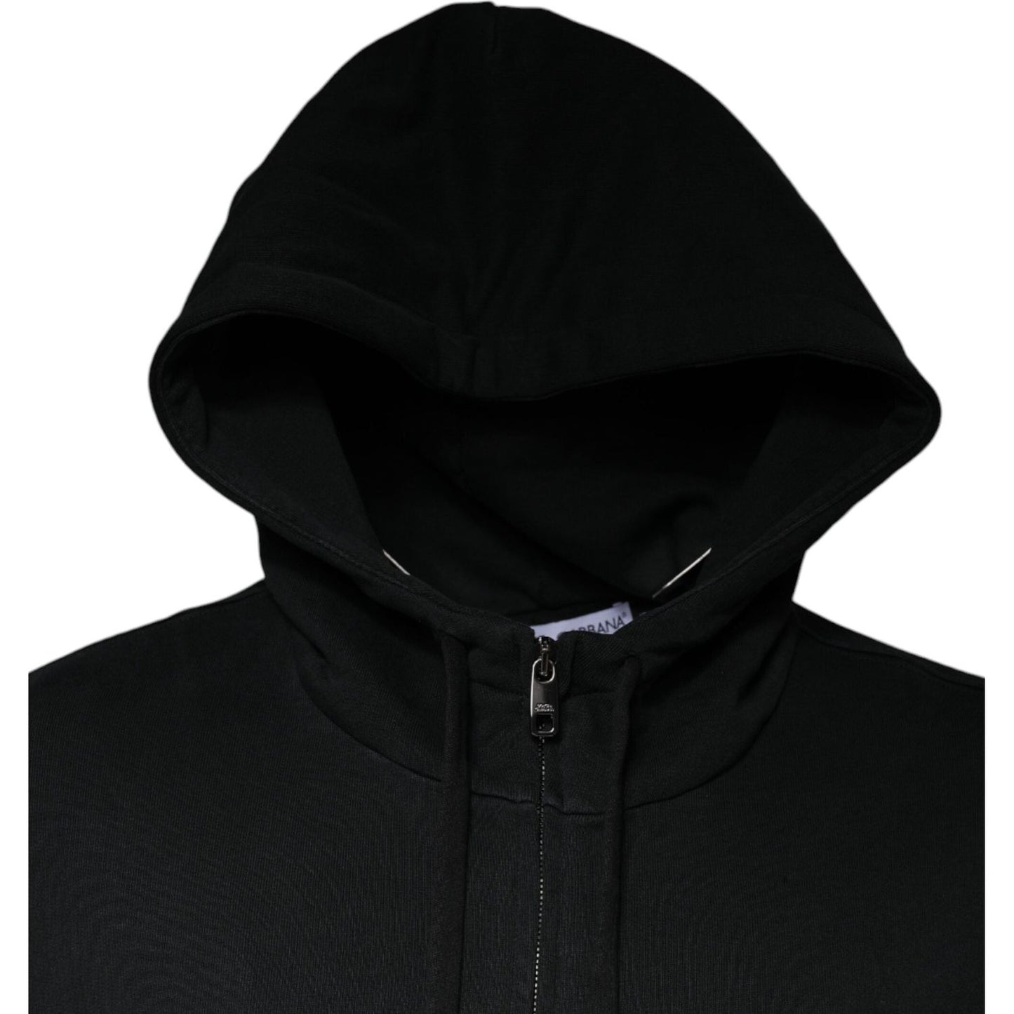 Dolce & Gabbana Black Logo Plaque Hooded Full Zip Sweater TSH86995-46
