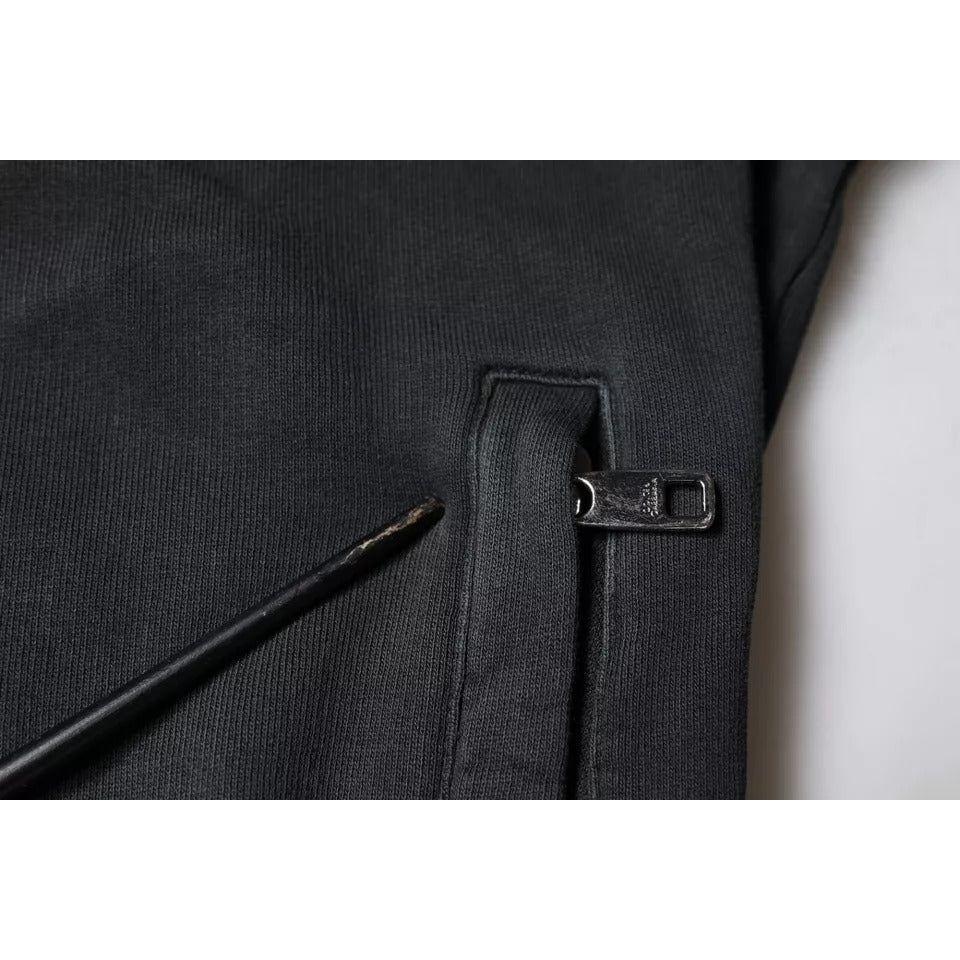 Dolce & Gabbana Black Logo Plaque Hooded Full Zip Sweater TSH86995-46