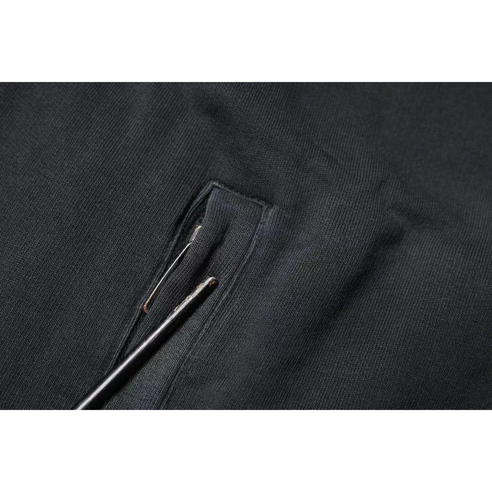 Dolce & Gabbana Black Logo Plaque Hooded Full Zip Sweater TSH86995-46