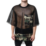 Dolce & Gabbana Black Mesh Camouflage Short Sleeves T-shirt TSH87085-52