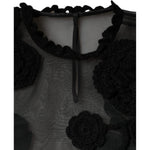 Dolce & Gabbana Black Nylon Mesh Transparent Floral Blouse TSH86550-46