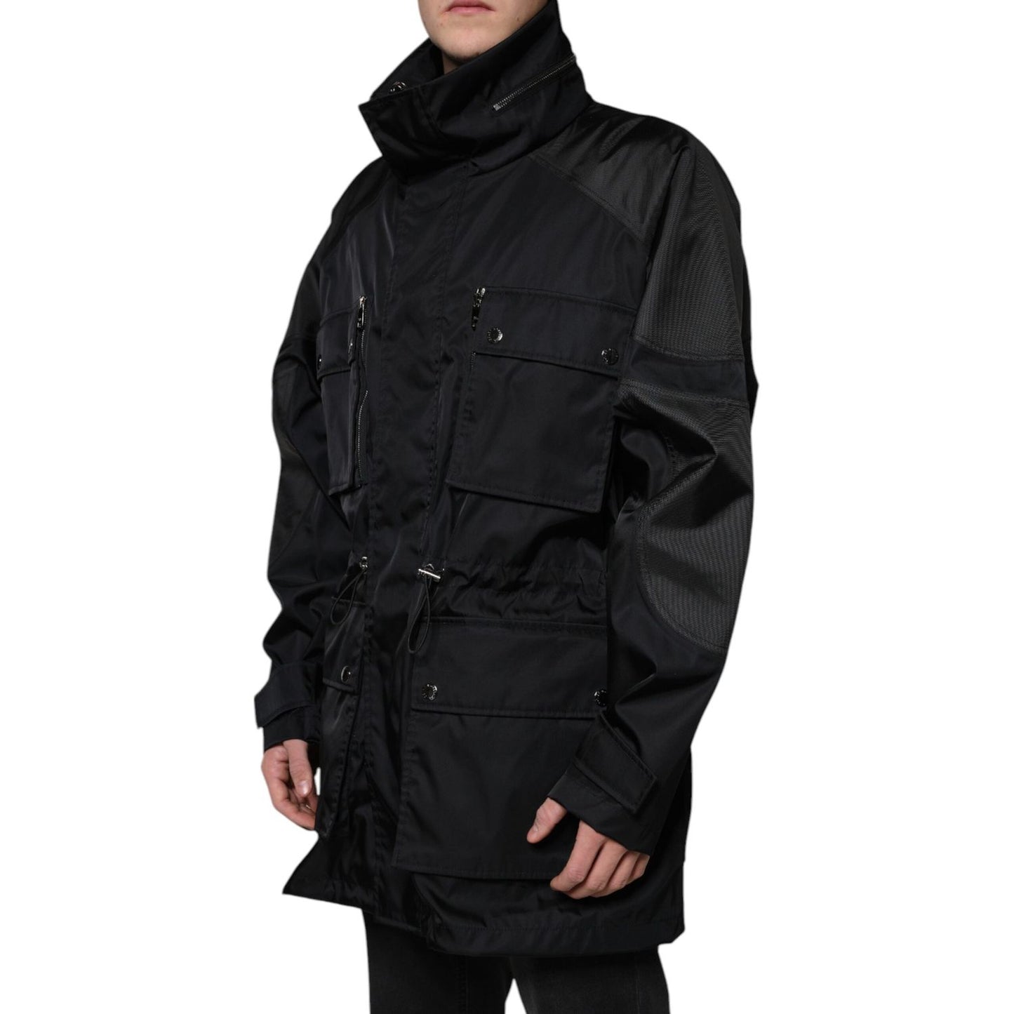 Dolce & Gabbana Black Nylon Winter Men Parka Coat Jacket JKT41278-56