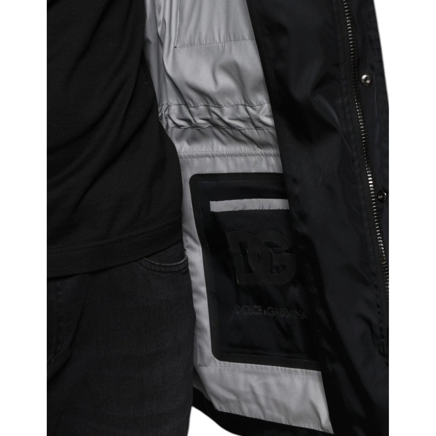 Dolce & Gabbana Black Nylon Winter Men Parka Coat Jacket JKT41278-56
