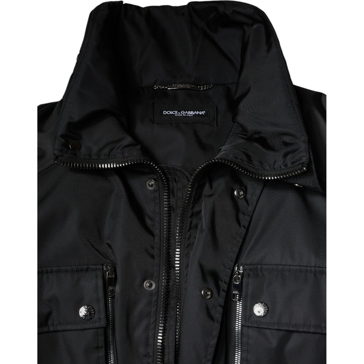 Dolce & Gabbana Black Nylon Winter Men Parka Coat Jacket JKT41278-56