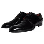 Dolce & Gabbana Black Patent Leather Derby Men Dress Shoes MV5709-42.5