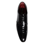 Dolce & Gabbana Black Patent Leather Derby Men Dress Shoes MV5709-42.5