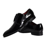 Dolce & Gabbana Black Patent Leather Derby Men Dress Shoes MV5709-42.5