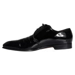 Dolce & Gabbana Black Patent Leather Derby Men Dress Shoes MV5709-42.5