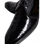 Dolce & Gabbana Black Patent Leather Derby Men Dress Shoes MV5709-42.5
