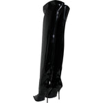 Dolce & Gabbana Black Patent Leather Knee High Boots Shoes LA11529-37