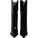 Dolce & Gabbana Black Patent Leather Mid Calf Boots Shoes LA11530-37